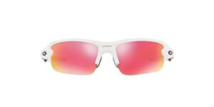 oakley youth oj9008 flak xxs square sunglasses, polished white/prizm field, 58 mm