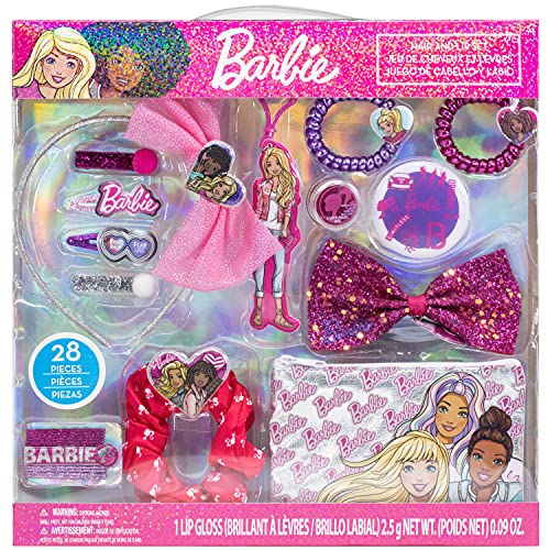 Barbie - Townley Girl Hair Accessories Box|Gift Set for Kids Girls|Ages 3+ (28 Pcs) Including Hair Bow, Headband, Hair Clips, Hair Pins and More, for Parties, Sleepovers and Makeovers