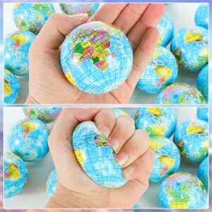 LovesTown 20 PCS Globe Squeeze Balls, 2.5 Inch Earth Stress Relief Balls Foam Squeeze Balls Educational Stress Balls for Finger Exercise School Carnival Reward Party Bag Gift