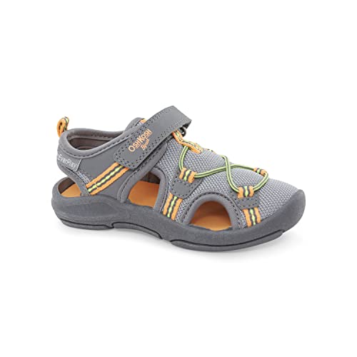 OshKosh B'Gosh Boy's Elipsis Sandal, Grey, 4 Toddler