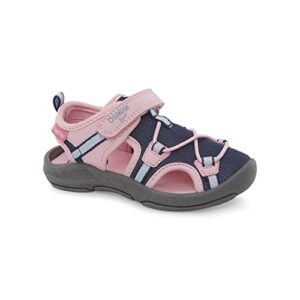 oshkosh b'gosh girls elipsis sandal, navy/pink, 8 toddler