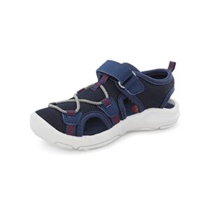 OshKosh B'Gosh Boy's Elipsis Sandal, Navy/Red, 8 Toddler