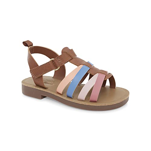 OshKosh B'Gosh Girls Amalie Sandal, Tan Multi, 9 Toddler