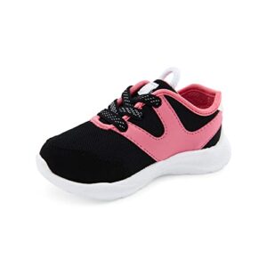 OshKosh B'Gosh Girls Onix Athletic Sneaker, Black/Pink, 5 Toddler