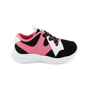 OshKosh B'Gosh Girls Onix Athletic Sneaker, Black/Pink, 5 Toddler