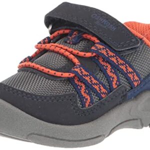 OshKosh B'Gosh Boy's Sevvy Sneaker, Navy/Orange, 4 Toddler