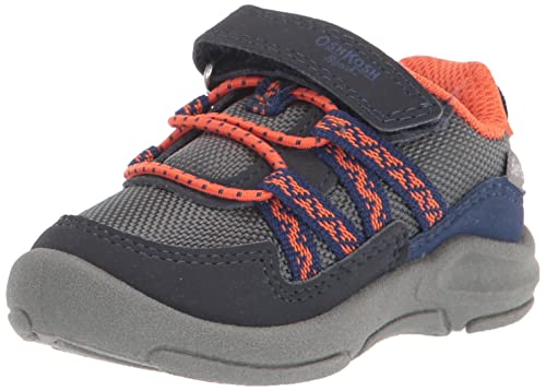 OshKosh B'Gosh Boy's Sevvy Sneaker, Navy/Orange, 4 Toddler