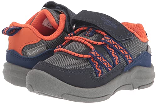 OshKosh B'Gosh Boy's Sevvy Sneaker, Navy/Orange, 4 Toddler