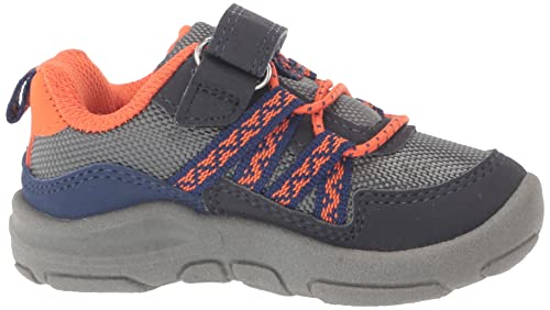 OshKosh B'Gosh Boy's Sevvy Sneaker, Navy/Orange, 4 Toddler