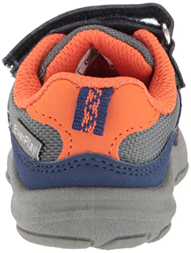 OshKosh B'Gosh Boy's Sevvy Sneaker, Navy/Orange, 4 Toddler