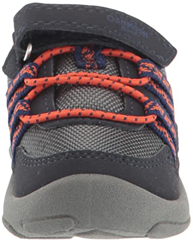 OshKosh B'Gosh Boy's Sevvy Sneaker, Navy/Orange, 4 Toddler