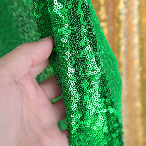 Christmas Backdrop 2 Panels 2ftx8ft Sequin Backdrop Curtain for Holiday Sparkly Emerald Green Curtain Green Sequin Backdrop Curtain