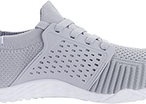 WHITIN Women's Low Zero Drop Shoes Minimalist Barefoot Trail Running Camping Size 7.5-8 Female Wide Toe Box Lightweight Cross Tennis Sneaker Grey 38