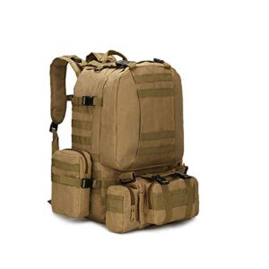 dtkj 50l tactical backpack,molle backpack,4 in 1 military bag,outdoor sport hiking climbing army backpack camping bags,khaki