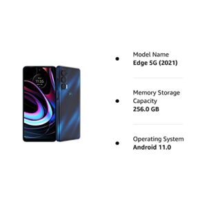 Motorola Edge | 2021 | 2-Day Battery | Unlocked | Made for US by Motorola | 8/256GB | 108MP Camera | Nebula Blue (Renewed)
