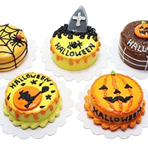 ThaiHonest Mixed 5 Assorted Halloween Cake Dollhouse Miniature Food,Tiny Food