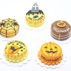 ThaiHonest Mixed 5 Assorted Halloween Cake Dollhouse Miniature Food,Tiny Food