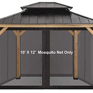 CoastShade Universal Replacement Canopy Mosquito Netting Screen Sidewalls Only for 10' x 12' Gazebo Canopy