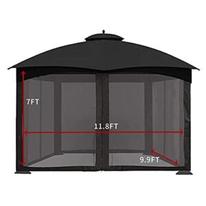 CoastShade Universal Replacement Canopy Mosquito Netting Screen Sidewalls Only for 10' x 12' Gazebo Canopy