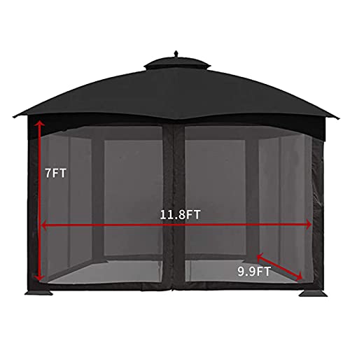 CoastShade Universal Replacement Canopy Mosquito Netting Screen Sidewalls Only for 10' x 12' Gazebo Canopy