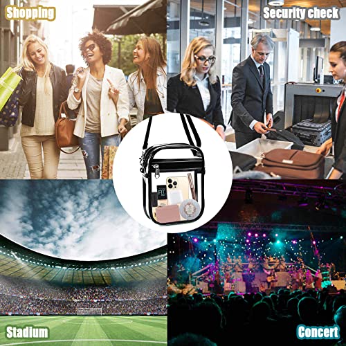 Fibrdoo Clear Crossbody Purse Bag, Clear Bag Stadium Approved with Front Pocket for Concerts Sports Festivals (S)