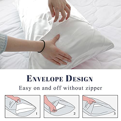 BlessLiving Satin Pillow Case for Women - 2 Pack Bohemian Standard(20''x26'') Mandala Pillowcase - Set of 2 Red Boho Silk Pillowcase with Envelope Closure