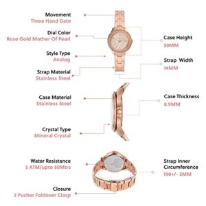 Fossil Women's Stella Mini Quartz Stainless Steel Three-Hand Watch, Color: Rose Gold (Model: ES5136)