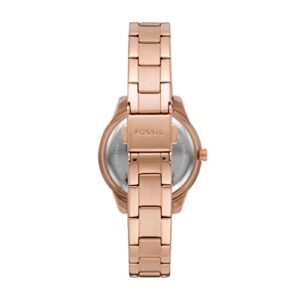 Fossil Women's Stella Mini Quartz Stainless Steel Three-Hand Watch, Color: Rose Gold (Model: ES5136)