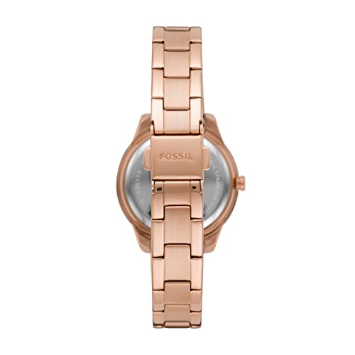 Fossil Women's Stella Mini Quartz Stainless Steel Three-Hand Watch, Color: Rose Gold (Model: ES5136)