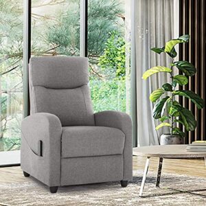 Recliner Chair, Arm Chair for Living Room Recliner Sofa Winback Single Sofa Home Theater Seating Modern Reading Reclining Chair Easy Lounge with Fabric Padded Seat Backrest Grey