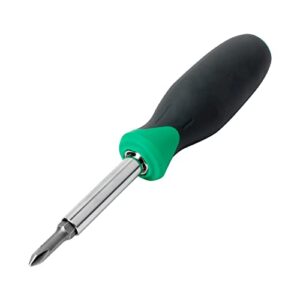 amazon brand - denali 6 in 1 multi-bit screwdriver/nut driver, multicolor(silver, northern glow green, grey)