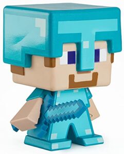 mattel minecraft 2021 special edition figure – large-sized steve in diamond armor for minecraft live festival, action toy for kids ages 6 years and older