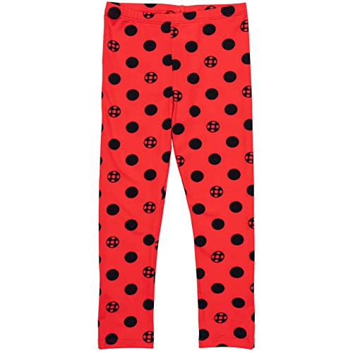 Miraculous Ladybug Cat Noir Big Girls 4 Piece Outfit Set: T-Shirt Tank Top Legging Shorts Black/Red 10-12