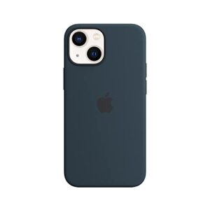 apple iphone 13 mini silicone case with magsafe - abyss blue