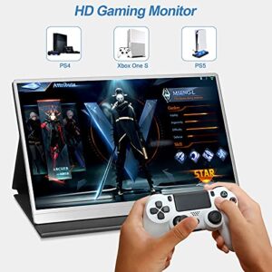 ZSCMALLS Portable Monitor 15.6 Inch 1080P FHD USB-C HDMI Computer Display HDR IPS Gaming Monitor Smart Cover, Speakers, for Laptop PC MAC Phone PS4/5 Xbox Switch, Off to College