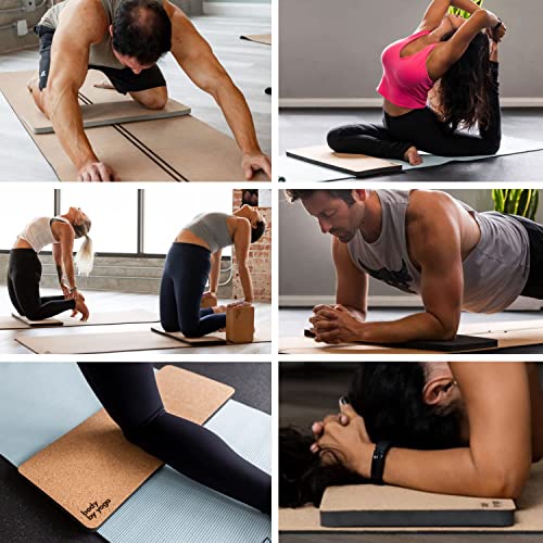 Performance Yoga Knee Pad Cushion - Extra Thick Padding For Knees, Elbows, and Wrists | Reversible, Non-Slip, Sweat-Resistant | Made By Yoga Instructors (Midnight Black)