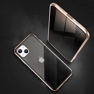 ESTPEAK Compatible with iPhone 13 Mini Magnetic Case,Anti Peep Magnetic Double-Sided Privacy Screen Protector Clear Back Metal Bumper Anti-Peep Privacy Anti Spy Phone Case for iPhone 13 Mini-2021