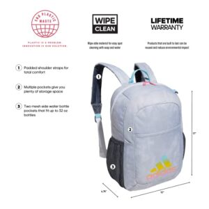 adidas Ready Backpack, Stone Wash White/Bliss Pink/Bliss Blue, One Size