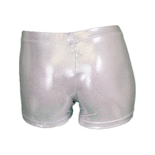 Aosva Kid Girls' Sparkle Dance Tumbling Sport Gymnastics Silver Short 9-10 Years