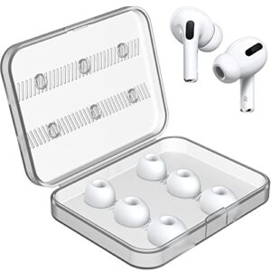 link dream 6 pieces replacement ear tips for airpods pro/airpods pro 2 silicon ear buds tips with portable storage box (s/m/l 3 pairs)