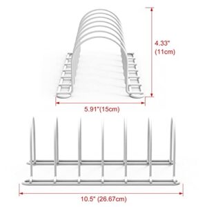 JAQ Pot Lids Holder, 10.5" Kitchenware Dividers Organizer for Plates, Pans, Cutting Boards, Muffin Tins, Baking Sheets in Cabinets Shelf Countertop Pantry (2-Pack, White)
