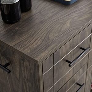 Home Source Oak Bar Cabinet with Wire Mesh Doors