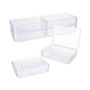 ganydet 6 packs small plastic box, rectangular plastic boxes with lid, small plastic storage boxes, clear small plastic containers for bead, craft and jewelry, 4.4'' × 3.2'' × 1.1''