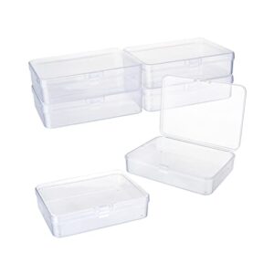 Ganydet 6 Packs Small Plastic Box, Rectangular Plastic Boxes with Lid, Small Plastic Storage Boxes, Clear Small Plastic Containers for Bead, Craft and Jewelry, 4.4'' × 3.2'' × 1.1''