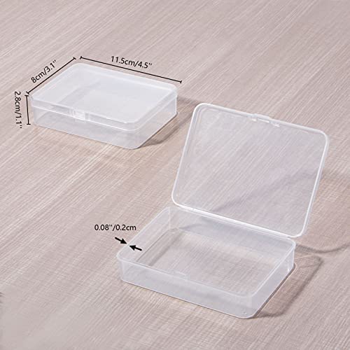 Ganydet 6 Packs Small Plastic Box, Rectangular Plastic Boxes with Lid, Small Plastic Storage Boxes, Clear Small Plastic Containers for Bead, Craft and Jewelry, 4.4'' × 3.2'' × 1.1''