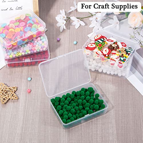 Ganydet 6 Packs Small Plastic Box, Rectangular Plastic Boxes with Lid, Small Plastic Storage Boxes, Clear Small Plastic Containers for Bead, Craft and Jewelry, 4.4'' × 3.2'' × 1.1''