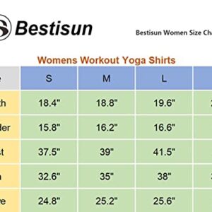 Bestisun Long Sleeve Exercise Sports Tops Workout Activewear Long Sleeve Running Tennis Hiking Casual Shirts Workout Training Clothes White M