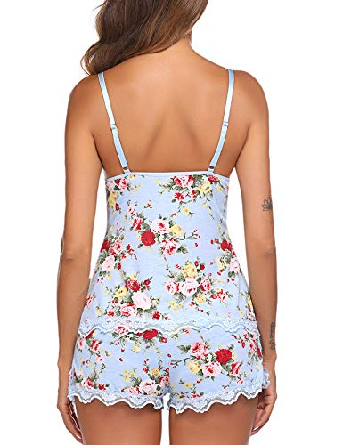 Avidlove Womens Sexy Pajama Sets Modal Sleepwear Cami Shorts Set Sexy Lace Strim Pj Sleepwear Set Floral Print