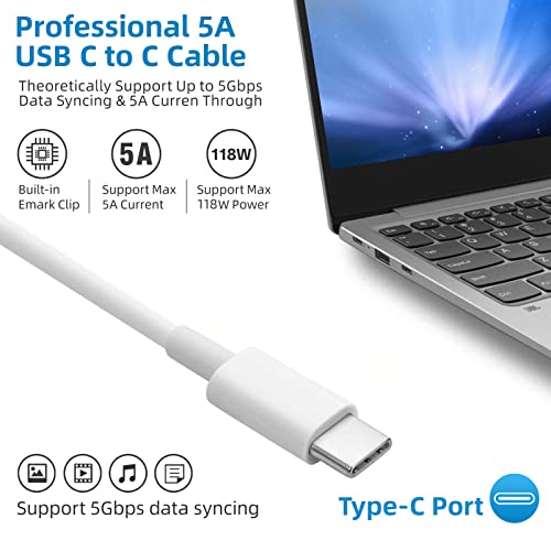 Mac Book Pro Charger - 118W USB C Charger Fast Charger for MacBook Pro, MacBook Air, iPad Pro, Samsung Galaxy and All USB-C Devices, 7.2ft USB C to C Cable
