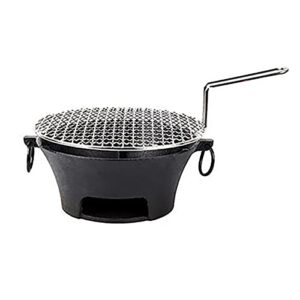 cast iron charcoal grill burners charcoal grill cast iron portable bbq grill desk tabletop smoker bbq home outdoor barbecue tool with grill net barbecues burners ( color : black , size : 24x18cm )